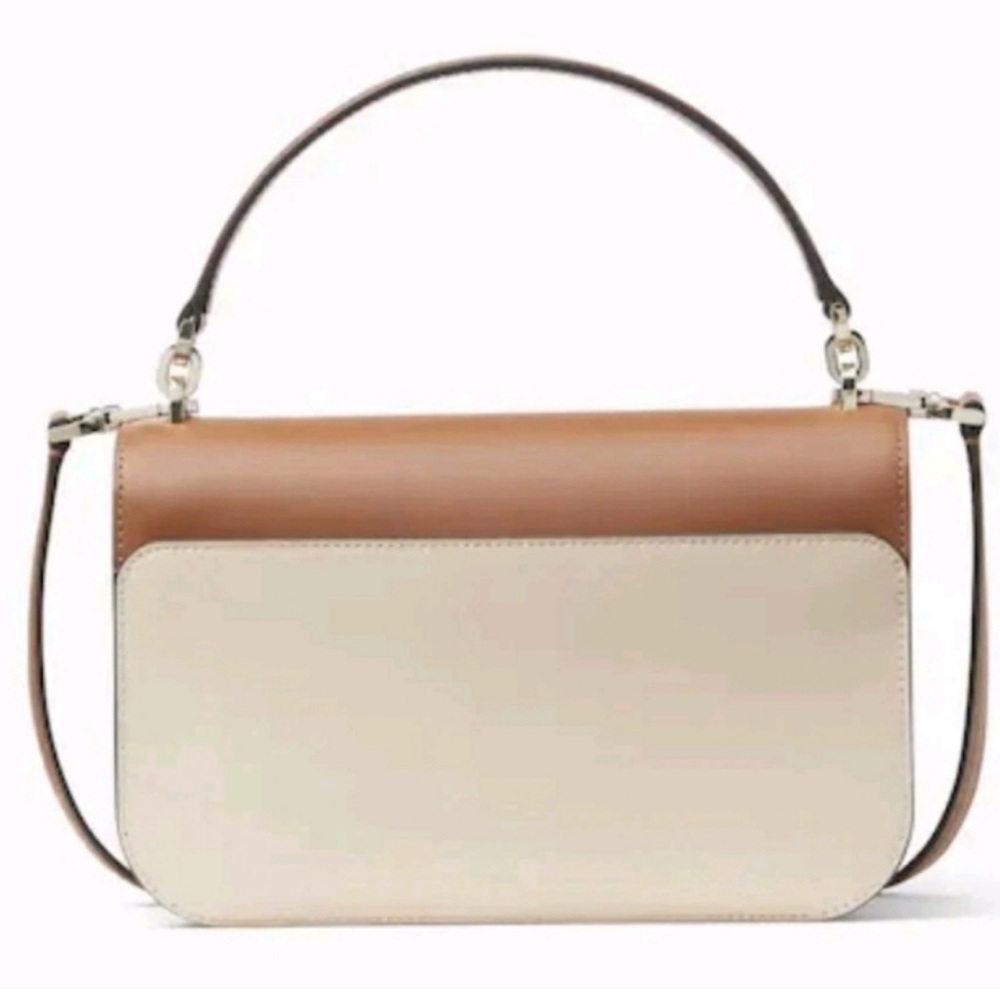 Kate Spade-Audrey Flap Colorblock Crossbody Bag (Neutral 🤎🤍)NWOT - Picture 4 of 12